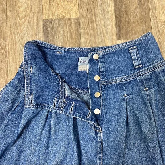 SILVERLEAF Vintage high waisted denim chambray skirt Womens size 26 - Picture 6 of 12